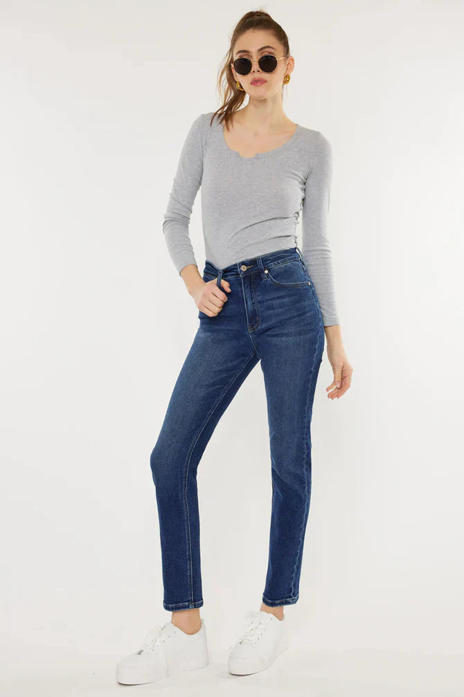 Aline High Rise Slim Straight Leg Jeans
