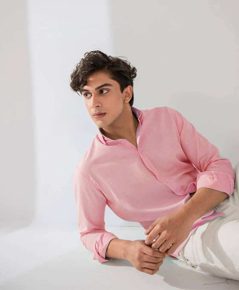 Plain Cotton Shamery Shirt For Mens