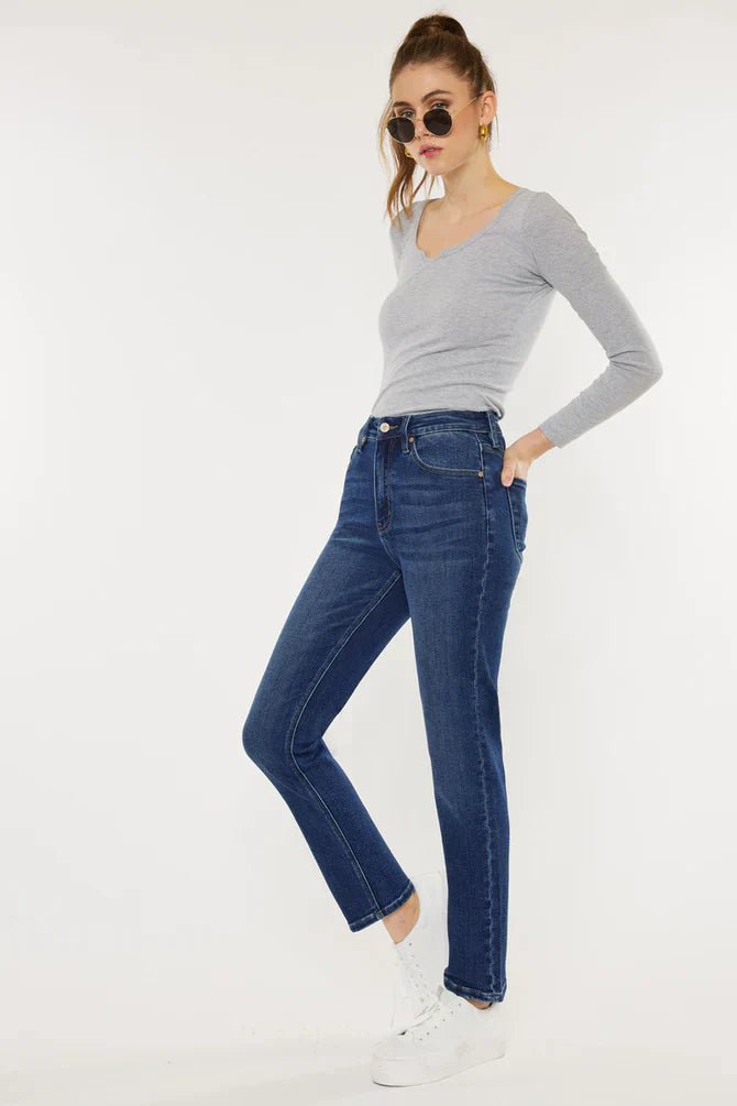 Aline High Rise Slim Straight Leg Jeans