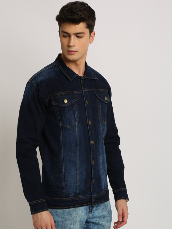 Dark Blue Men's Trucker Denim Jacket