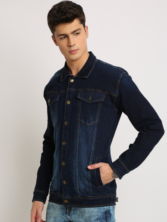 Dark Blue Men's Trucker Denim Jacket