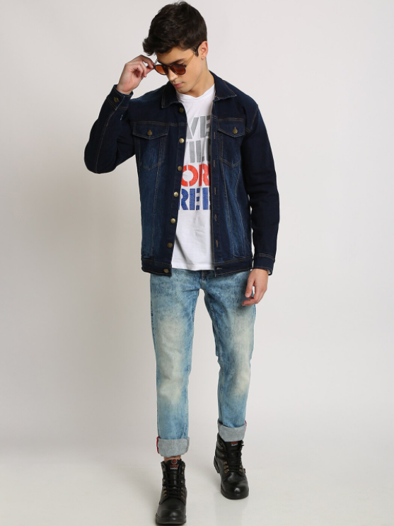 Dark Blue Men's Trucker Denim Jacket