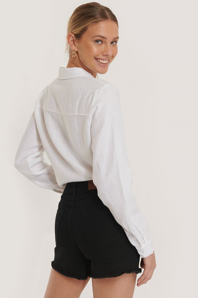 Short Denim Shorts By Ace Black For Womens - Back View - AceCart