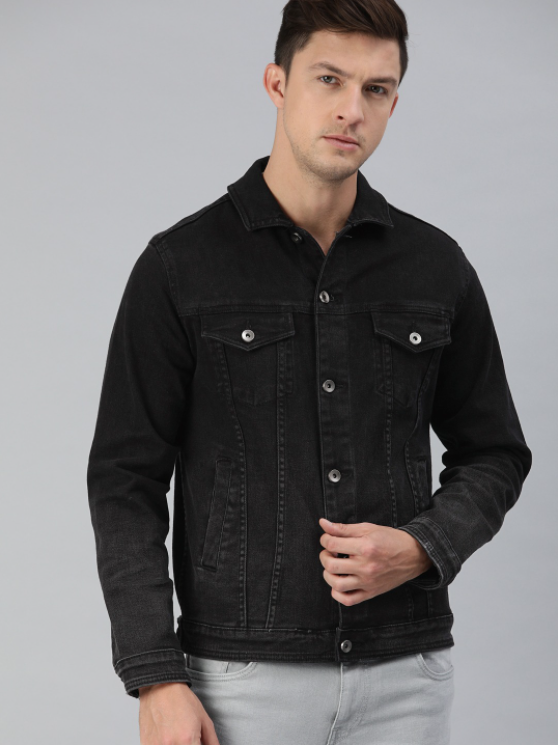 Black Men's Trucker Denim Jacket