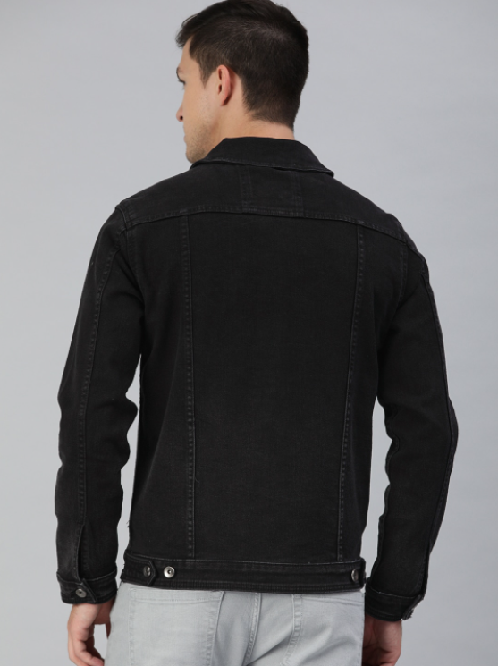 Black Men's Trucker Denim Jacket