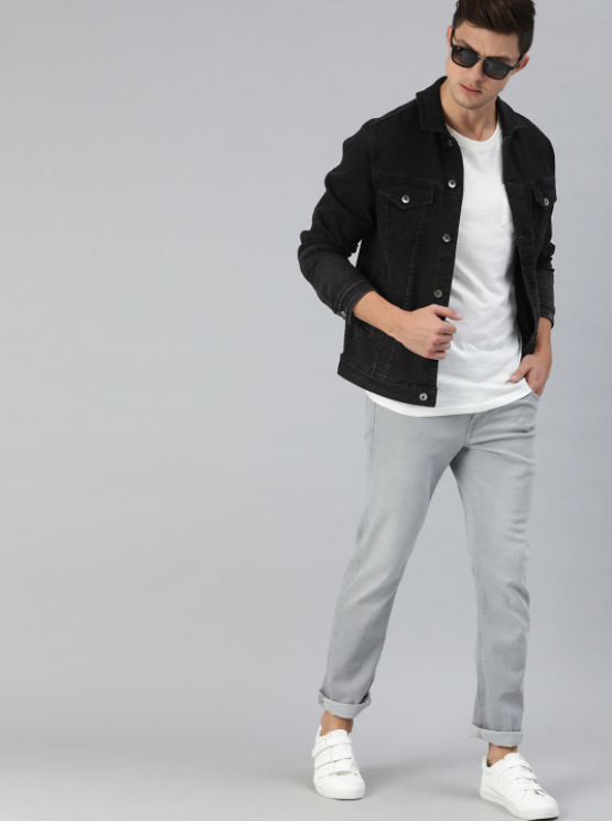 Black Men's Trucker Denim Jacket