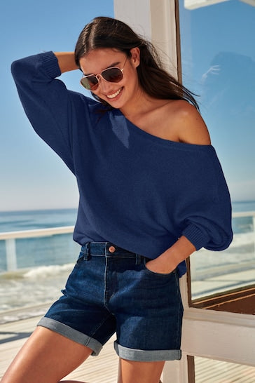 Dark Blue Denim Shorts For Women