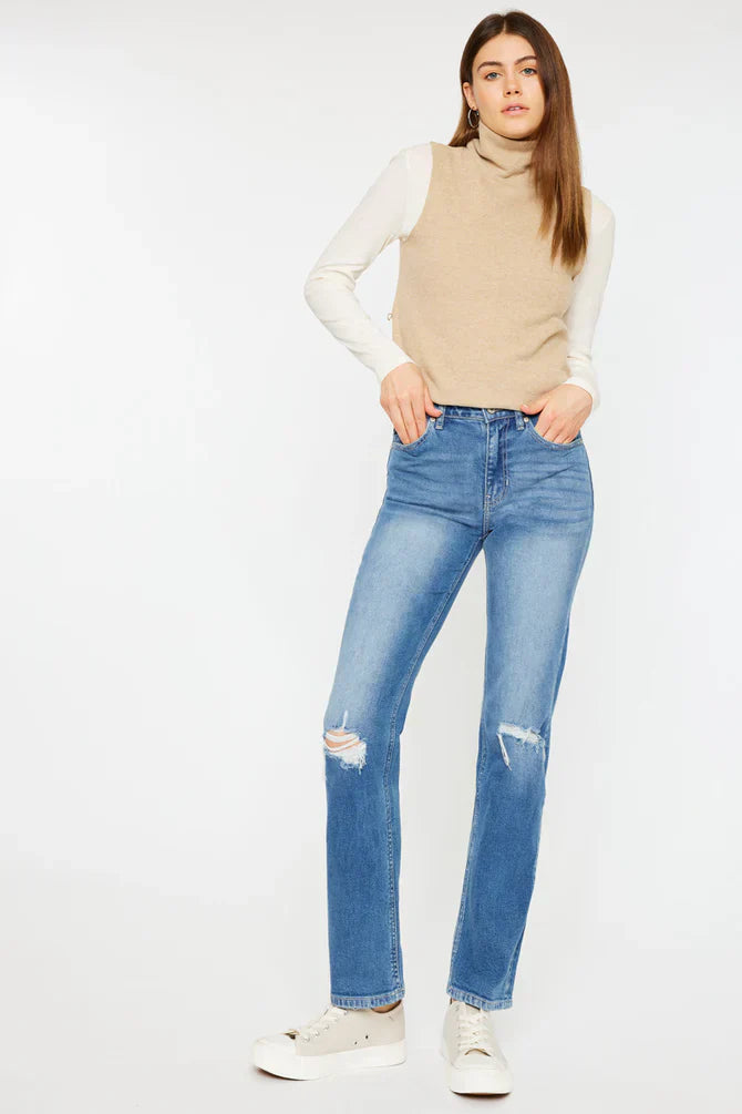 Salt High Rise Slim Straight Leg Jeans