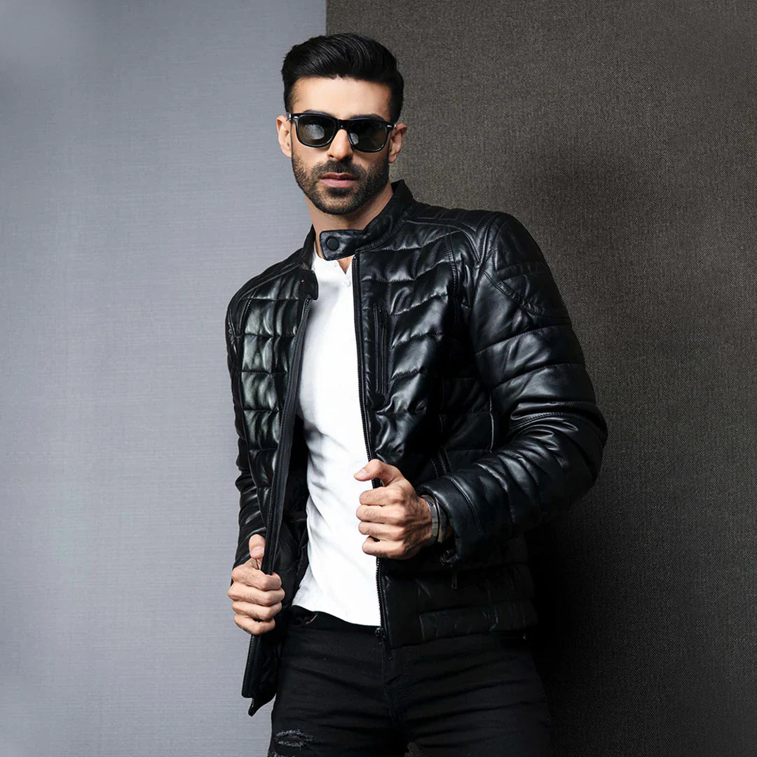 Puffer Genuine Men's Leather Jacket