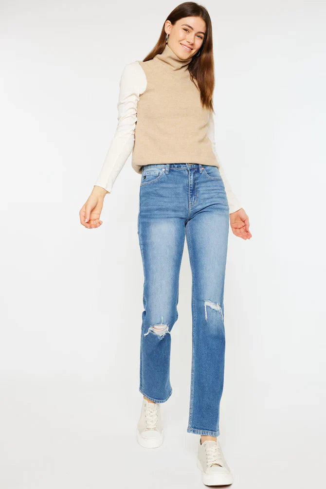 Salt High Rise Slim Straight Leg Jeans