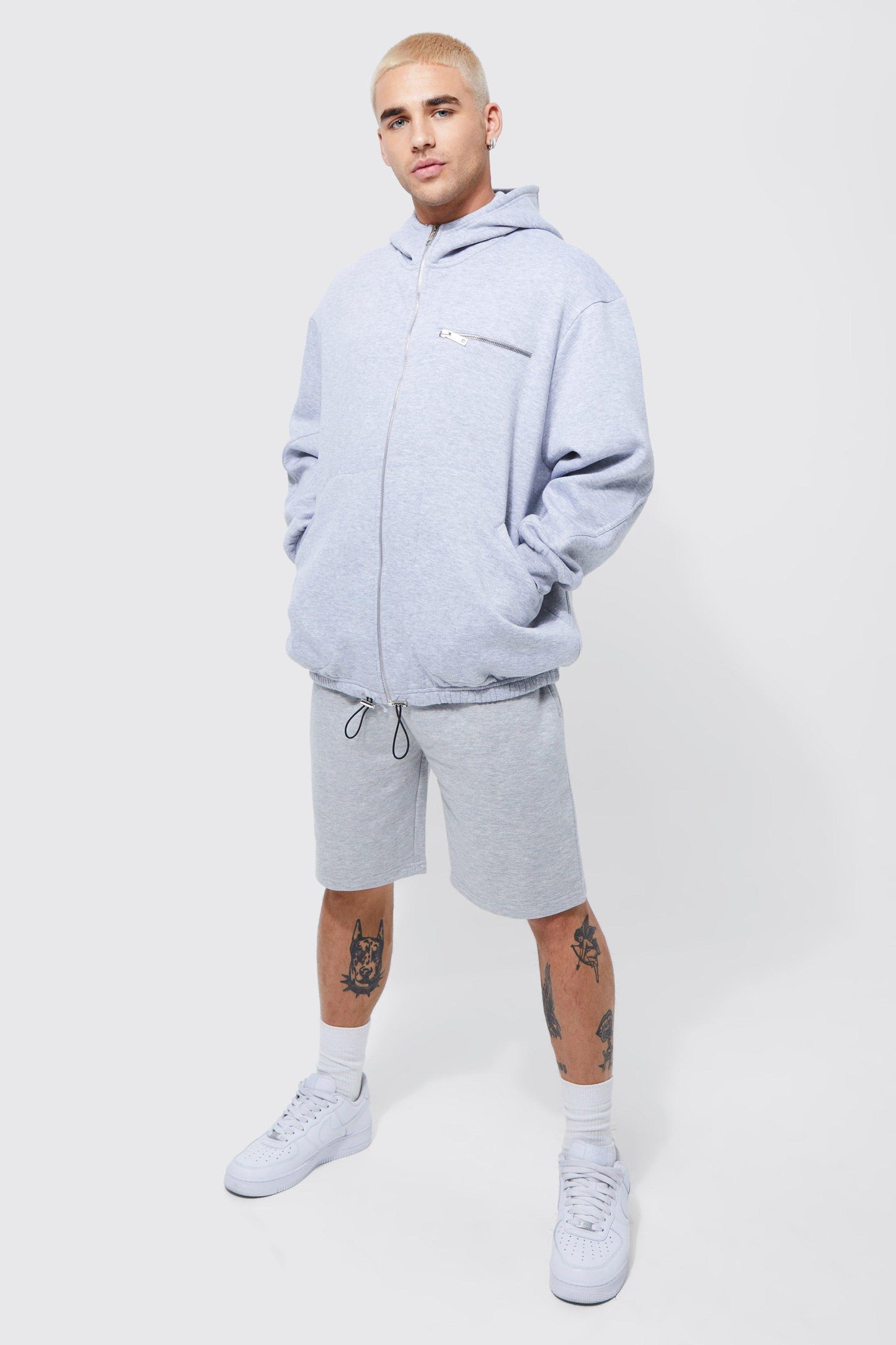 LOOSE FIT GRAY JERSEY SHORT