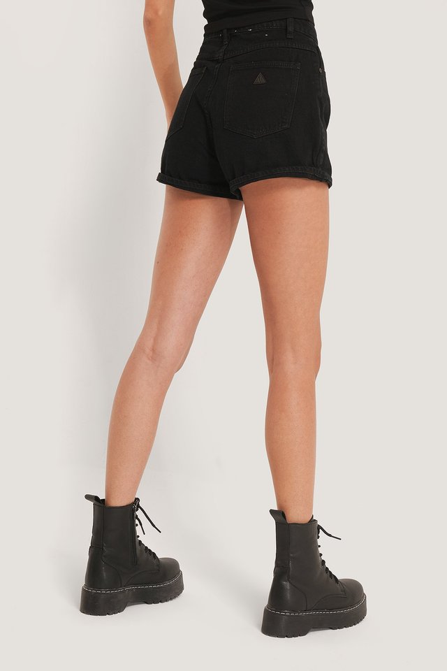 Ace High Relaxed Short Black For Womens - Back View - AceCart