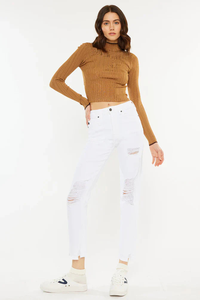 Hola Ultra High Rise Slim Straight Leg Jeans - Front View
