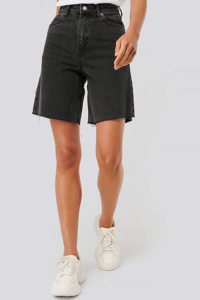 Maja Denim Shorts Best Quality Black For Womens - Right Side View - AceCart