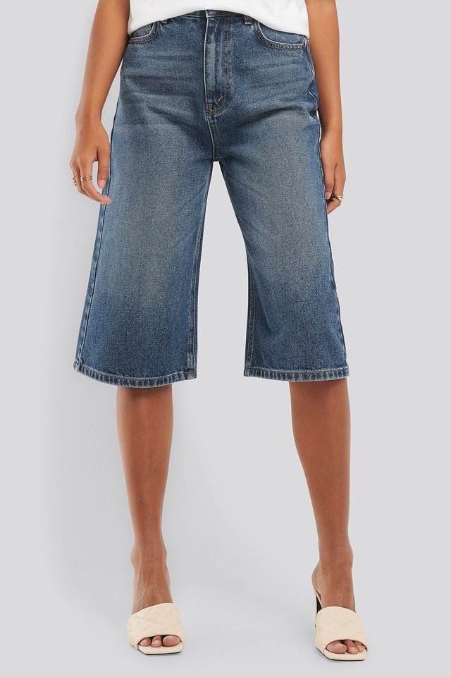 Culotte Jeans Blue For Womens - Left Side View - AceCart
