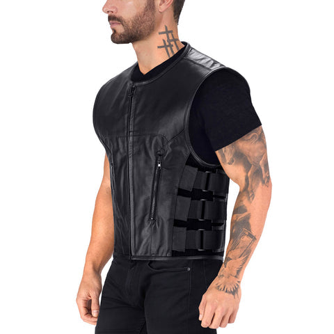 Ace Odin Leather Motorcycle Vest for Men