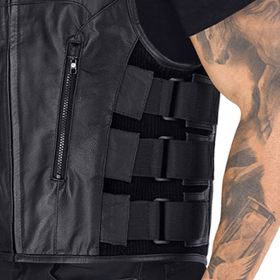 Ace Odin Leather Motorcycle Vest for Men