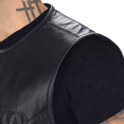 Ace Odin Leather Motorcycle Vest for Men
