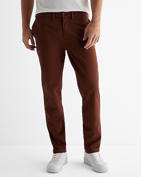 Athletic Slim Stretch Cotton Chino jeans - Front View - AceCart