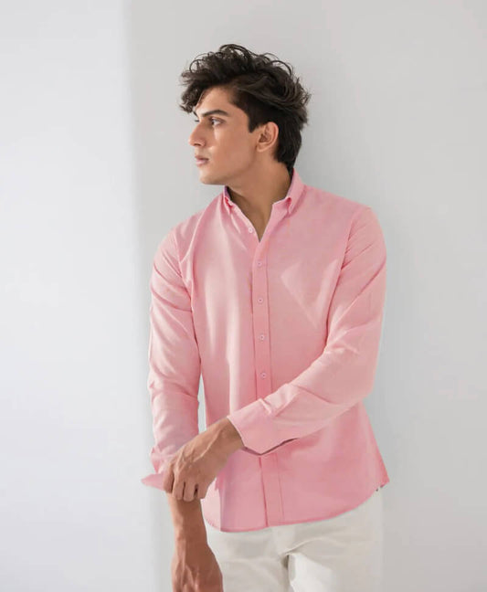 Plain Cotton Shamery Shirt For Mens
