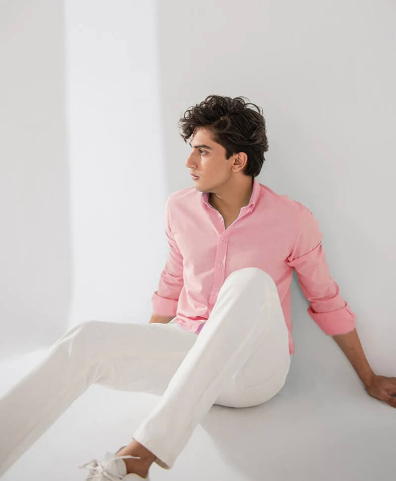 Plain Cotton Shamery Shirt For Mens