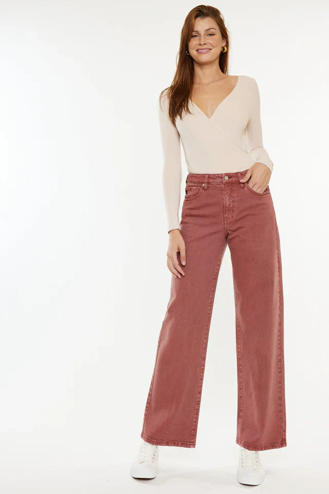 High Rise Crop Wide Leg Jeans