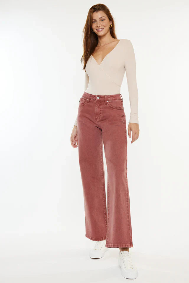 High Rise Crop Wide Leg Jeans