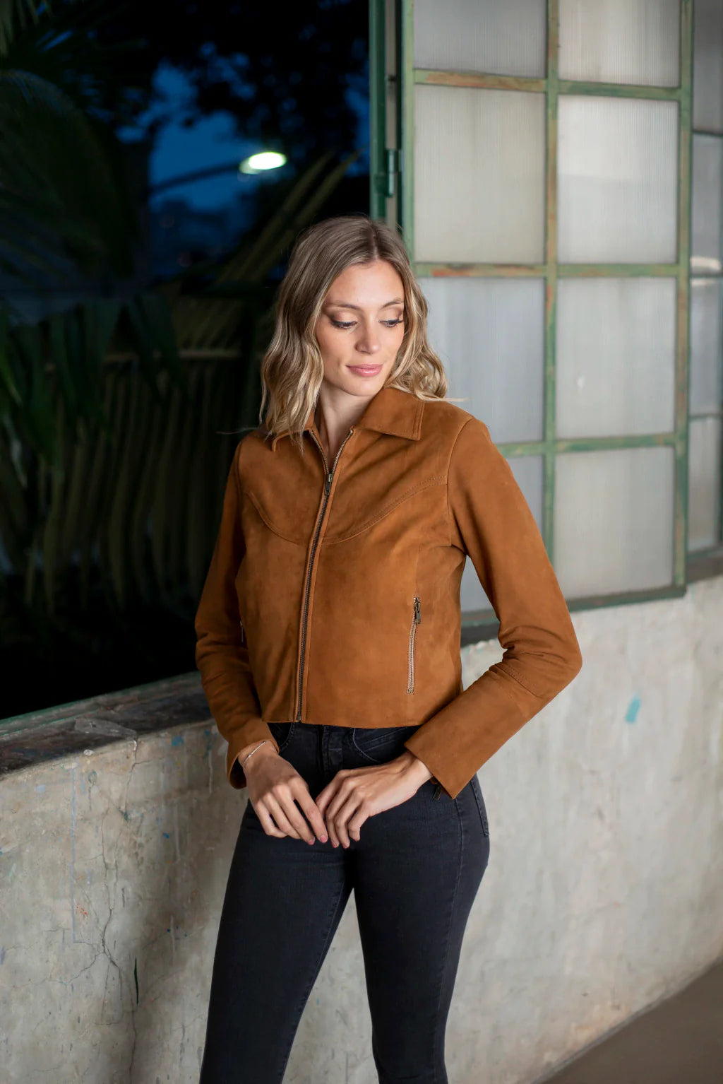 Ace Brown Women's Suede Leather Jacket