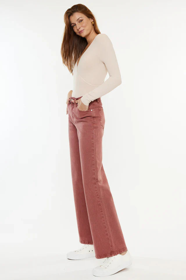 High Rise Crop Wide Leg Jeans