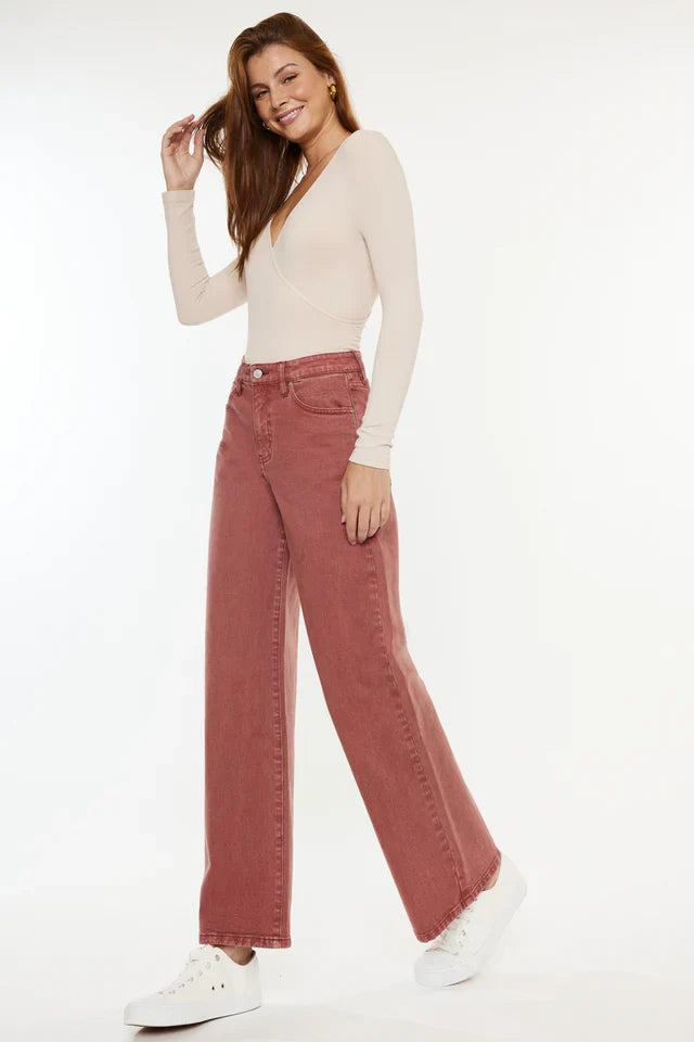High Rise Crop Wide Leg Jeans