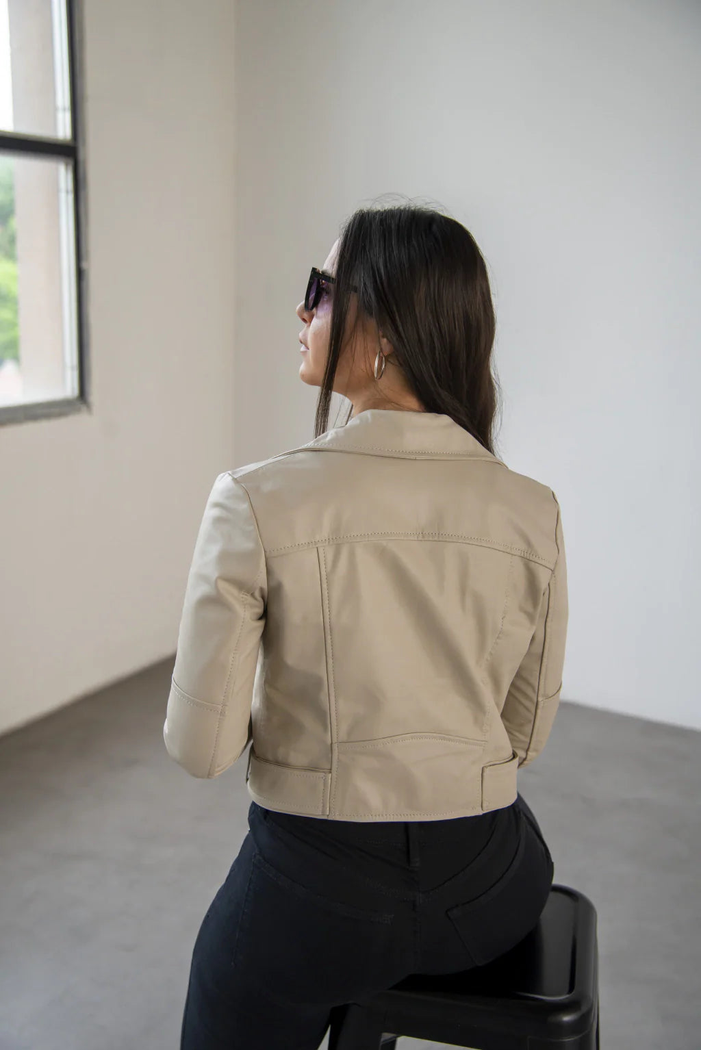 Ace Raven Off White Biker Leather Jacket