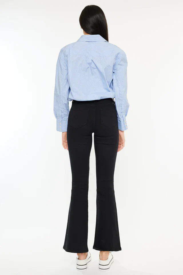 Ace Crystal High Rise Bootcut Jeans (Petite) Black