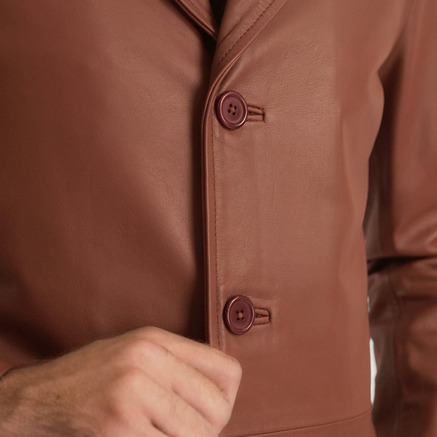 Brown Cowhide Genuine Leather Coat