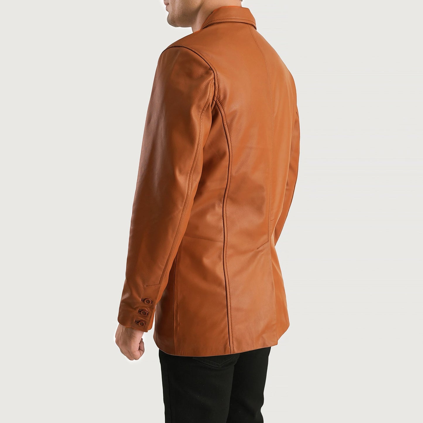Men's Tan Brown Genuine Leather Blazer