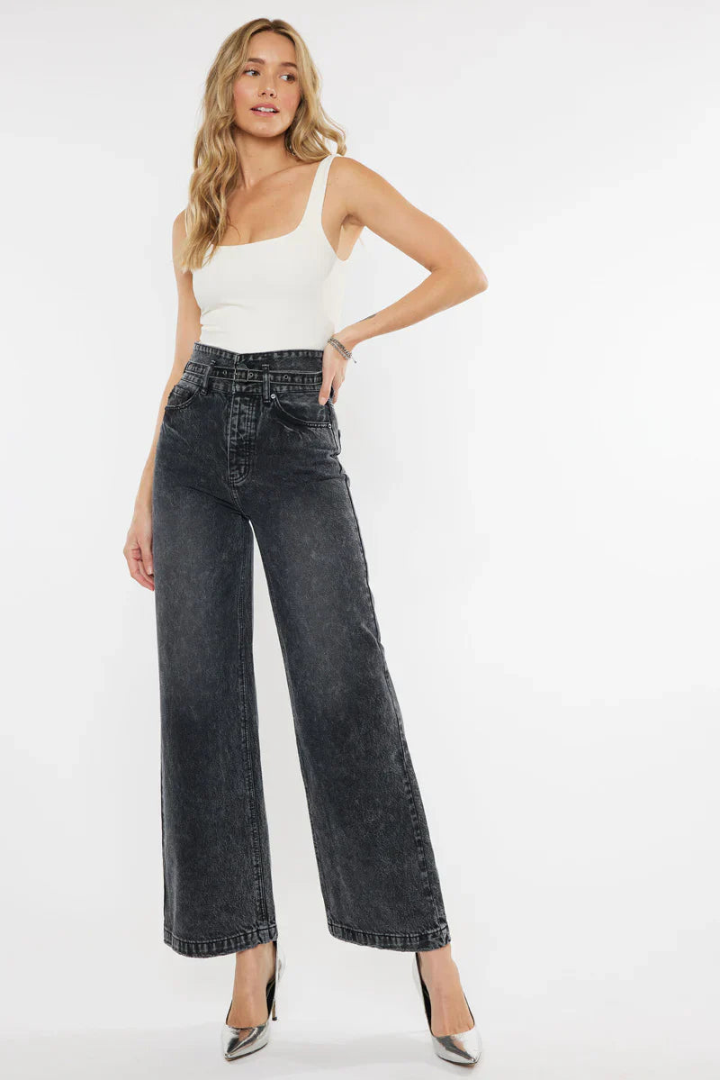 Saya Mid Rise Wide Leg Jeans