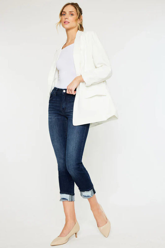 Bane Mid Rise Slim Straight Leg Jeans - Front View