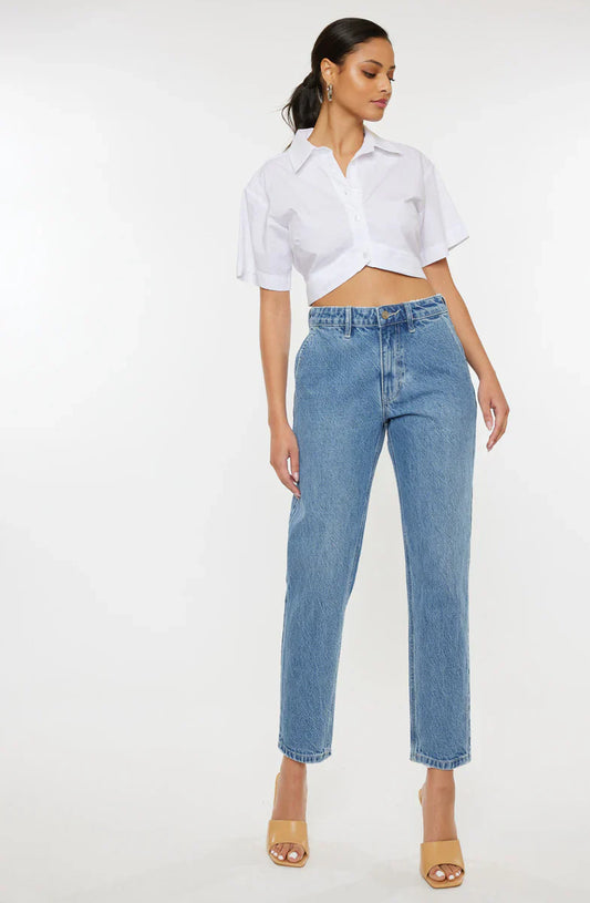 Harted High Rise Mom Jeans - Front View