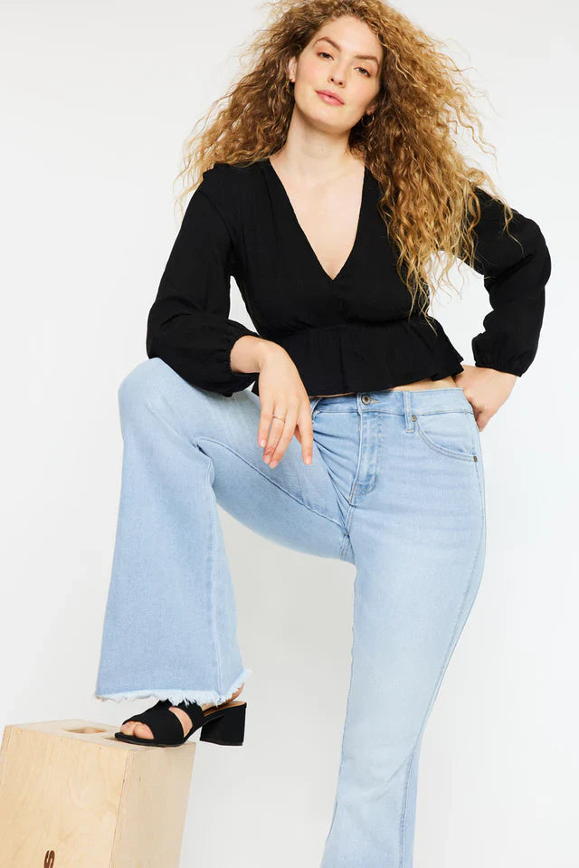 Ace Mid Rise Flare Jeans For Women's