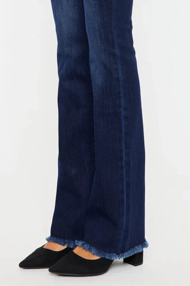 Dark Blue High Rise Flare Jeans