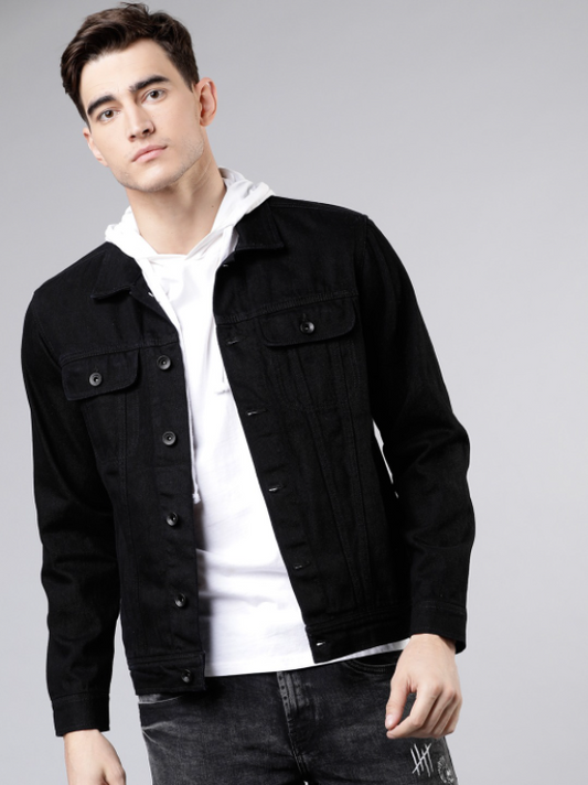 Ace Jet Black Men's Denim Jacket