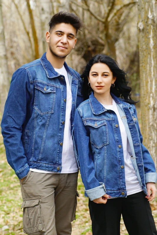 Dark Blue Couple Denim Jackets