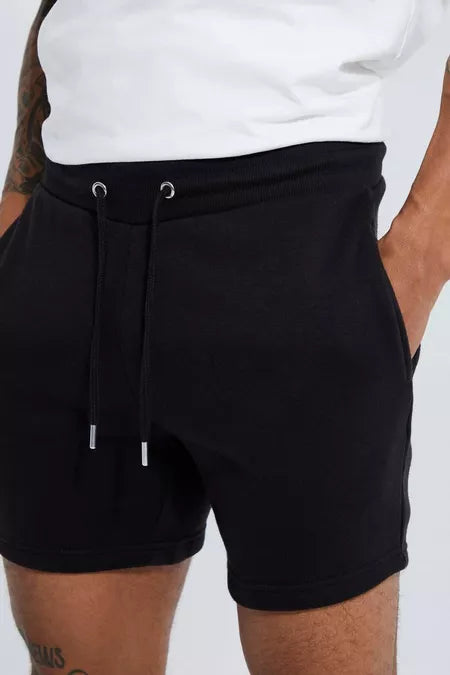 GYM FIT BLACK JERSEY SHORT - Front View