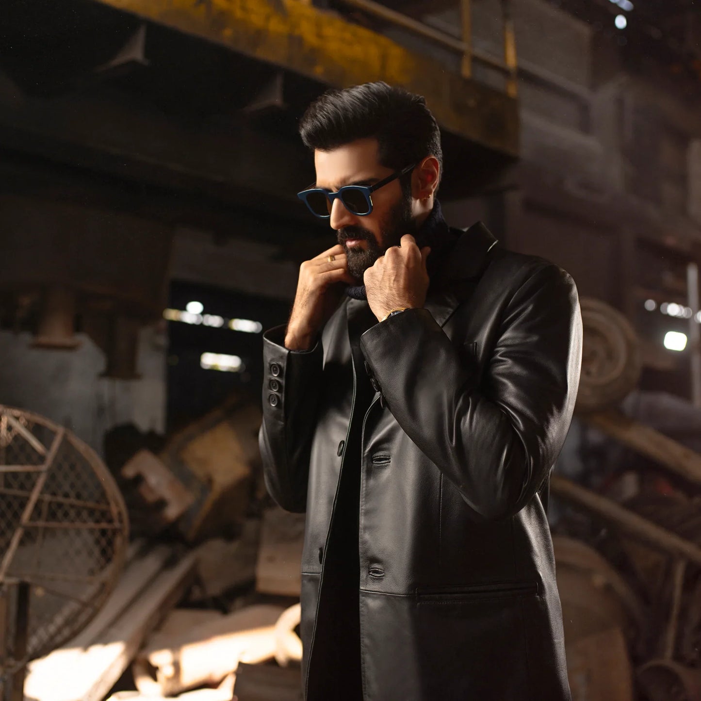 Traditional Genuine Leather Coat For Men's