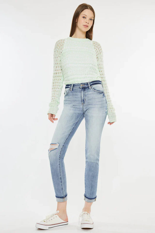 Romio High Rise Mom Jeans - Front View