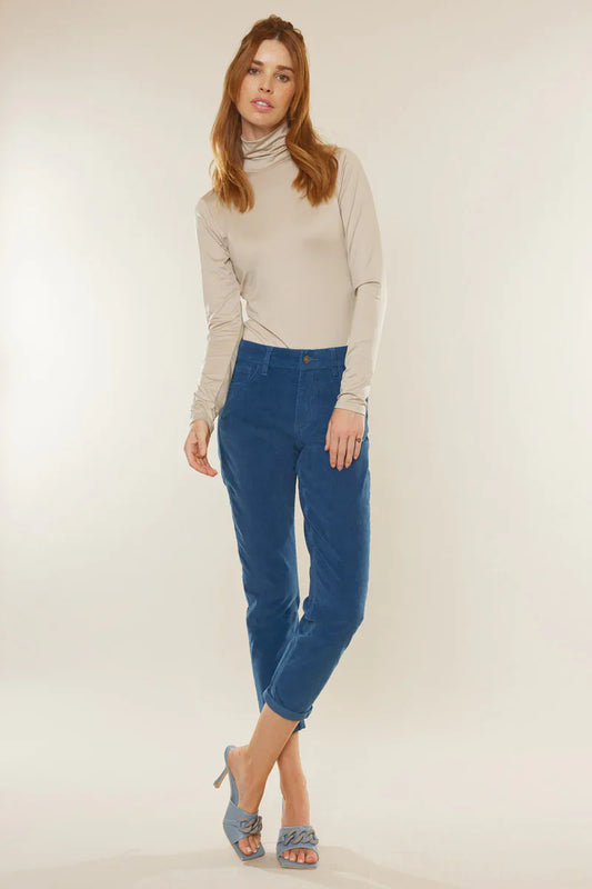 Ace High Rise Corduroy Mom Jeans - Front View