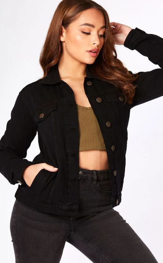 Summer Sale Women Denim Jacket Black