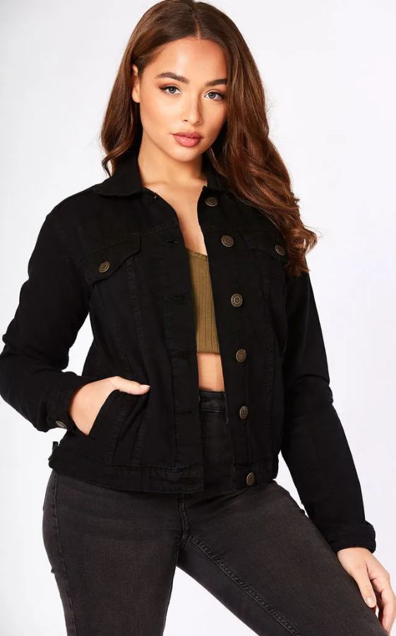 Summer Sale Women Denim Jacket Black