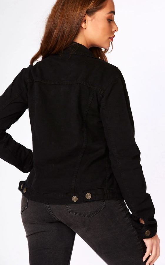 Summer Sale Women Denim Jacket Black