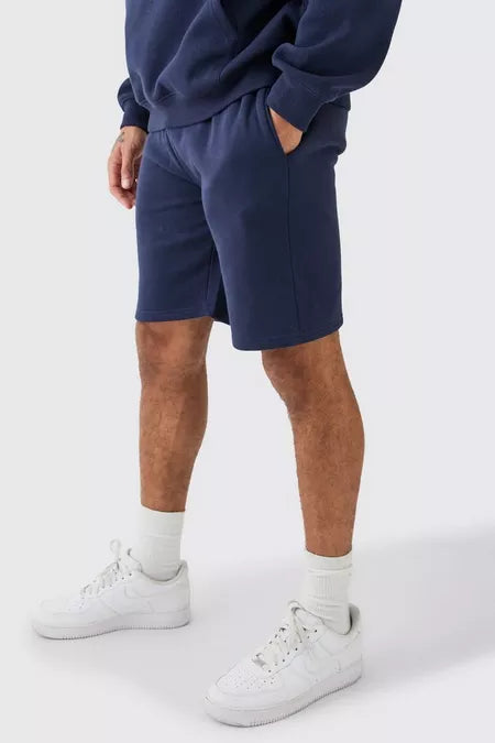 LOOSE FIT BLUE JERSEY SHORT - Front View