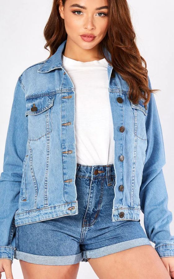 Summer Sale Women Denim Jacket Light Blue